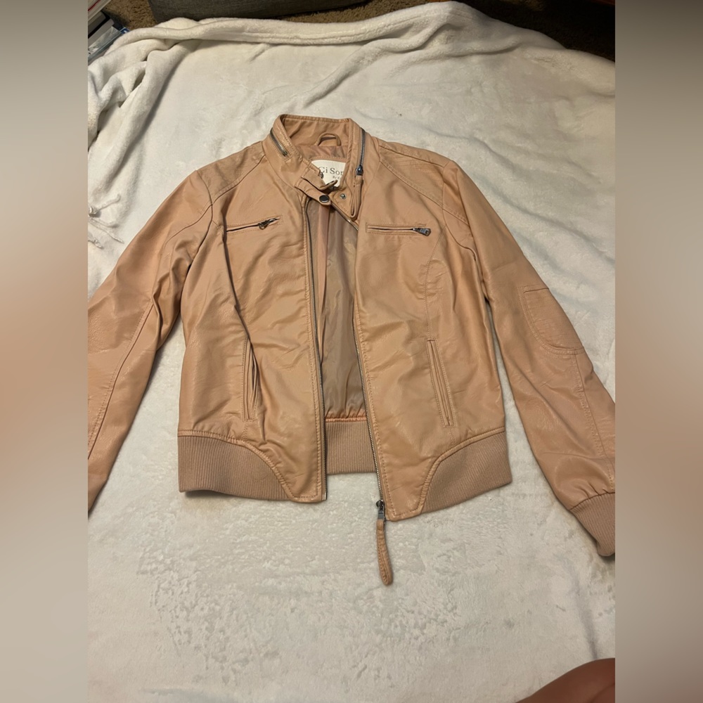 Vegan Leather Pink Jacket